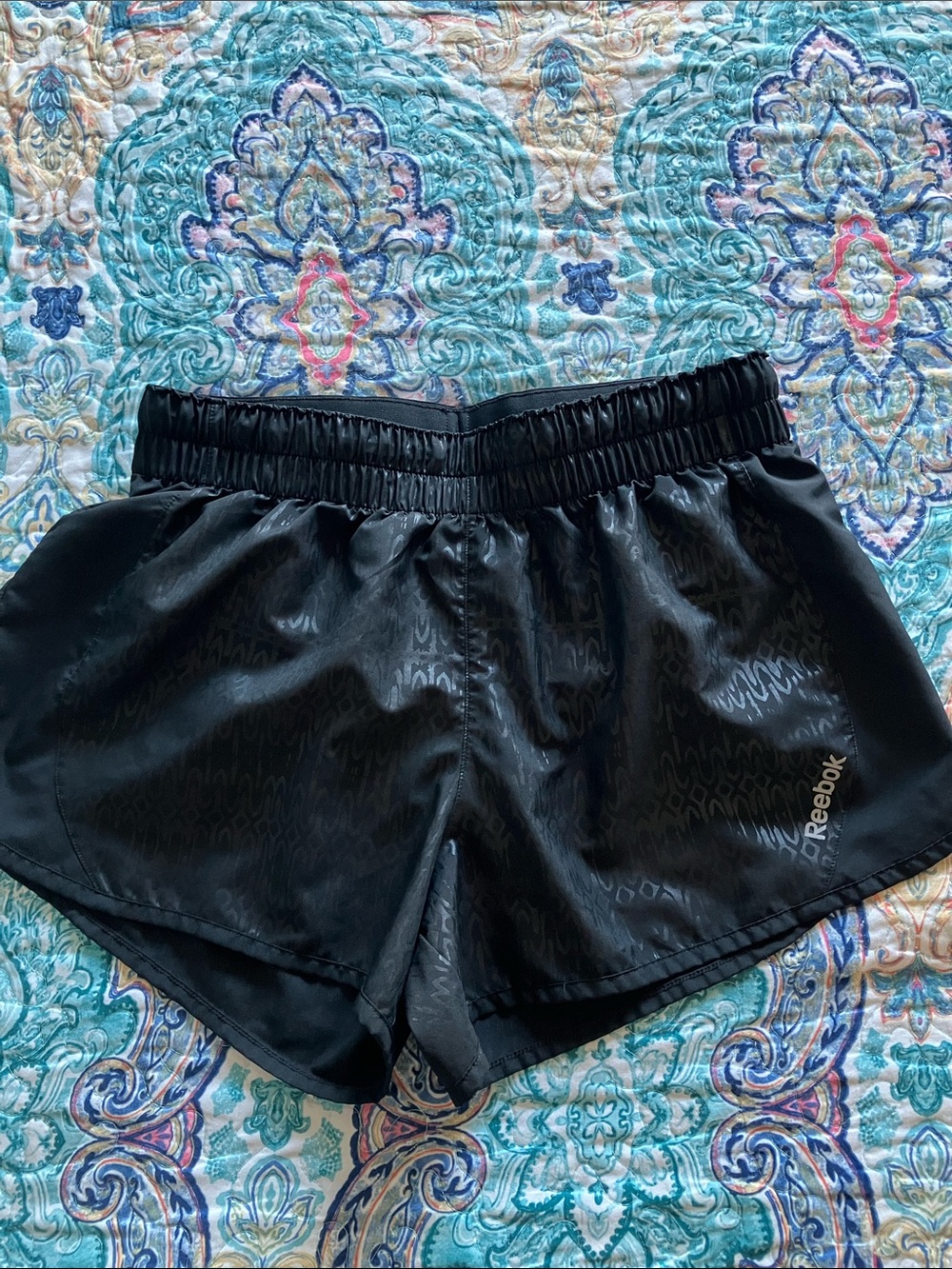Reebok Black Women’s Athletic Shorts with Subtle Texture